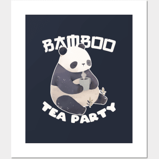Panda Drinking Tea | Bamboo Tea Party Posters and Art